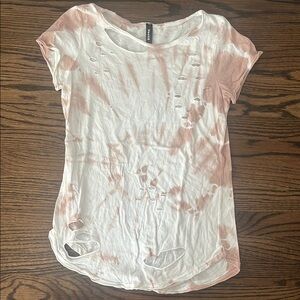Venti6 tie dye top with stylish holes - small